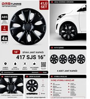 Chery Uyumlu 16 Inç Kırılmaz Parlak Siyah Jant Kapağı 1 Takım 4 Adet No:417