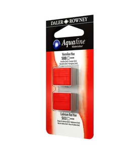 Daler Rowney Aquafine 1/2 Tablet Suluboya 2'li Set VERMILION HUE/CAD RED HUE 