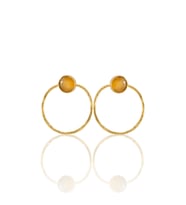 Kadir Jewellery 22 Ayar Altın Kaplama Kadın Halka Küpe -El İşçiliği Ve Hipoalerjenik Küpe