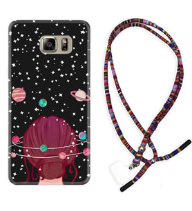 Samsung S7 Edge S20 Fe Plus Ultra S21 S22 Kılıf Boyun Asklı Rasta Silikon Space Woman 1311