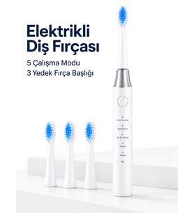 Elektrikli Diş Fırçası 3 Yedek Başlıklı