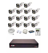 FURY IP 14 Kameralı 1080P Sesli 6 Warm LED Renkli Gece Görüşlü Güvenlik Kamera Sistemi 500GB 1606