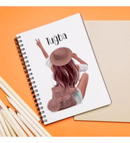 Kız Karakter Tasarımlı Kişiye Özel Defter