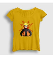 Presmono Kadın Sarı Fuinjutsu Anime Naruto T-Shirt 132030tt (Sarı)