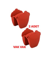 Silikon Fırın Eldiveni Vak Vak 2’li Kırmızı