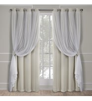 Lexroo Exclusive Home Curtains Catarina Katmanlı Düz Karartma ve Şeffaf Pencere Perdesi Panel Çifti