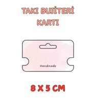Handmade Toz Pembe 100 Adet Kolye Kartı - Bileklik Kartı - Takı Kartı - Paketleme Kartı