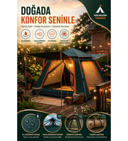 Geniş Aile Kamp Çadırı 240x210 cm Güneşlikli Otomatik Kurulum Outdoor Çadır