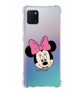 Samsung Galaxy A81  Köşe Korumalı Antişok Kapak Minnie Mouse Tasarımlı Şeffaf  Kılıf