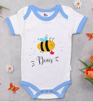 BK Kids Kişiye Özel Mavi Bebek Body Zıbın - Model 165