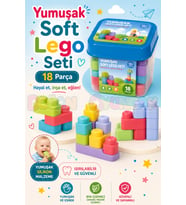 Yumuşak Soft Lego Seti 18 Parça - Büyük Yumuşak Bloklar - Büyük Soft Lego Oyuncakları - Yumuşak Lego
