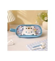 Sevimli Tavşan Cinnamoroll Desenli Peluş Kalem Kutusu ve Rozet Seti