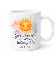 Pozitif Enerji Temalı Baskılı Kupa Bardak Motivasyon Hediye Mug