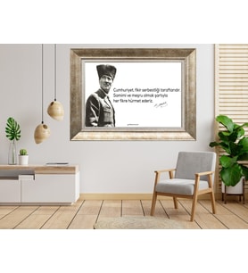 Gümüş Çerçeveli Atatürk Tablo a574