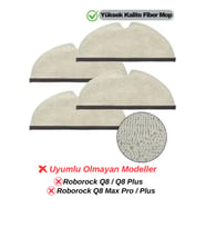 Roborock Q8 Max, Q8 Max Plus, Q5 Pro, Q5 Pro Plus, Q5 Max Plus, Q7, Q7 Max ve Fiber Mop Seti