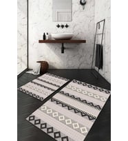 Dijital Baskılı Kaymaz Taban Yıkanabilir 2'li Klozet Takımı Banyo Paspası NDKZ-HP-660 (Bej)