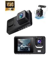 Wi-Fi APP Destekli 1080P 3 Kameralı Araç İçi Araba Kamerası  Gece Görüşü & 140° Geniş Açı DVR