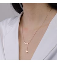 Kişiye Özel 925 Ayar Gümüş Hilal Model Sallantılı Harf Kolye (Rose)