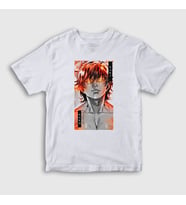 Presmono Unisex Çocuk Beyaz Fire Anime Hanma Baki T-Shirt 317619tt