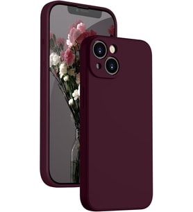 Lexroo iPhone 13 İle Uyumlu Kadife Astarlı Bordo Mat Silikon Kılıf – Kamera Korumalı, Şok Emici