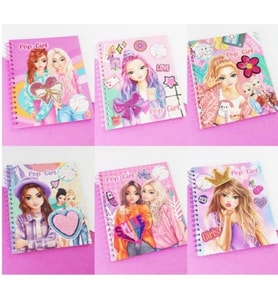 Pop Girl Moda Tasarım ve Çıkartmalı Boyama Kitabı - Çocuklar İçin Eğlenceli Aktivite