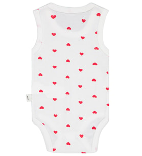 Civil Baby Kalp Baskılı 1-36 Ay Çıtçıtlı Badi - Pembe (Ekru)