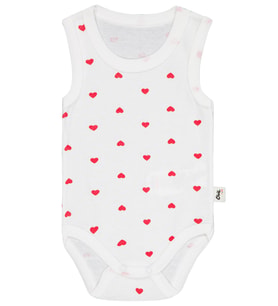 Civil Baby Kalp Baskılı 1-36 Ay Çıtçıtlı Badi - Pembe