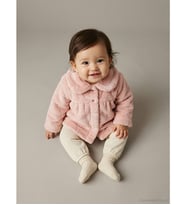LCW baby Pembe Bebe Yaka Kız Bebek Pelüş Mont