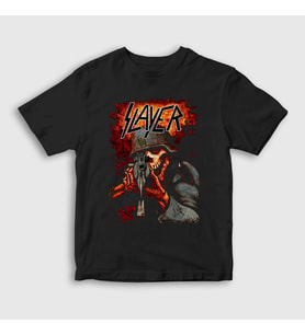 Presmono Unisex Çocuk Siyah Poster Soldier Metal Slayer T-Shirt 481782tt