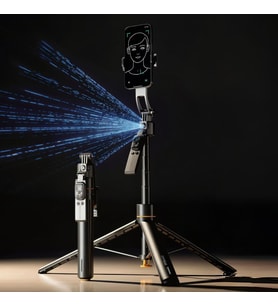 Lexroo Tam Profesyonel Otomatik Açılan, AI Yüz Takipli 170 cm Selfie Çubuğu ve Tripod