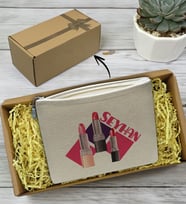 BK Gift Kişiye Özel İsimli Keten Makyaj Çantası-6, Anneler Günü Hediyesi, Doğum Günü Hediyesi, Sevgiliye Hediye