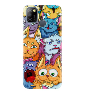 INFINIX Smart 4 5 6 Zero 8 S5 Pro Kılıf Desemli Silikon Kediler 1723