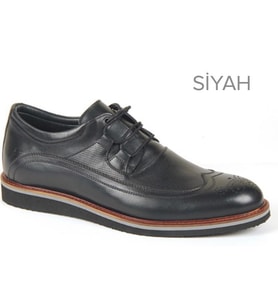 Trendyshose 2300 Hakiki Deri Rahat Eva Taban Ayakkabı (Siyah)