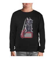 Rocker Dog Siyah Çocuk Sweatshirt