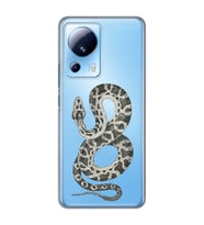 Xiaomi Mi 13 Lite Uyumlu Yılan Desenli Şeffaf Telefon Kılıfı