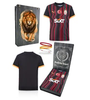 Galatasaray Orijinal Lisanslı 2024/25 Alternatif Siyah Taraftar Forma Spor Bileklik Set H (Kırmızı-Siyah)