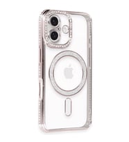 Apple İphone 16 Kılıf Joke Simli Magneticsafe Kılıf - Pembe