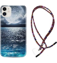 Apple iPhone 11 12 13 Mini Kılıf Boyun Asklı Rasta Silikon Great Moon 1301