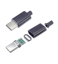 TYPE-C USB 3.1 Şarj Soketi 24 Pin Erkek Fiş - Siyah