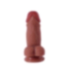 River World Çift Katmanı Olan Vantuzlu ve Güçlü 13,5 cm'lik A nal Vajinal Pe nis Dildo