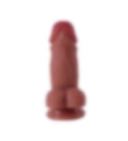 River World Çift Katmanı Olan Vantuzlu ve Güçlü 13,5 cm'lik A nal Vajinal Pe nis Dildo