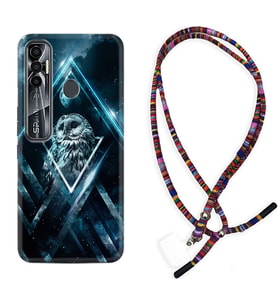 Tecno Spark 6 6 Go 8C 8 Pro 7 7 Pro Kılıf Boyun Asklı Rasta Silikon Old Owl 1649