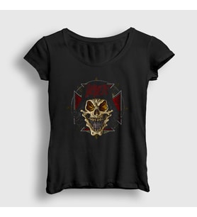 Presmono Kadın Siyah Soldier V3 Slayer T-Shirt 295037tt
