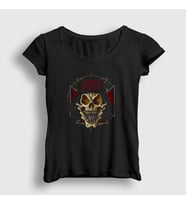 Presmono Kadın Siyah Soldier V3 Slayer T-Shirt 295037tt