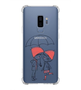 Samsung Galaxy S9 Plus  Köşe Korumalı Antişok Kapak Aşk Tasarımlı Şeffaf Silikon Kılıf