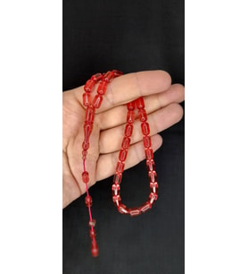 ATEŞ KEHRİBAR TURUNCU RENK TESBİH KAPSÜL KESİM 6X10MM T-381 (Çok Renkli)