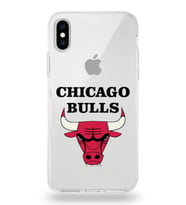 Apple iPhone XS Uyumlu Kapak Chicago Bulls Tasarımlı Şeffaf Silikon Kılıf