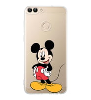 Huawei P Smart  Kamera korumalı Kapak Mickey Mouse Tasarımlı  Şeffaf Kılıf
