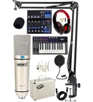 Stüdyo Ekipmanları Midi Live Paket-3 Ses Kartlı Mikser Midi Klavye CX1 Mikrofon Kulaklık