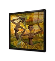 Afrikalı Kadınlar Çerçeveli Cam Tablo